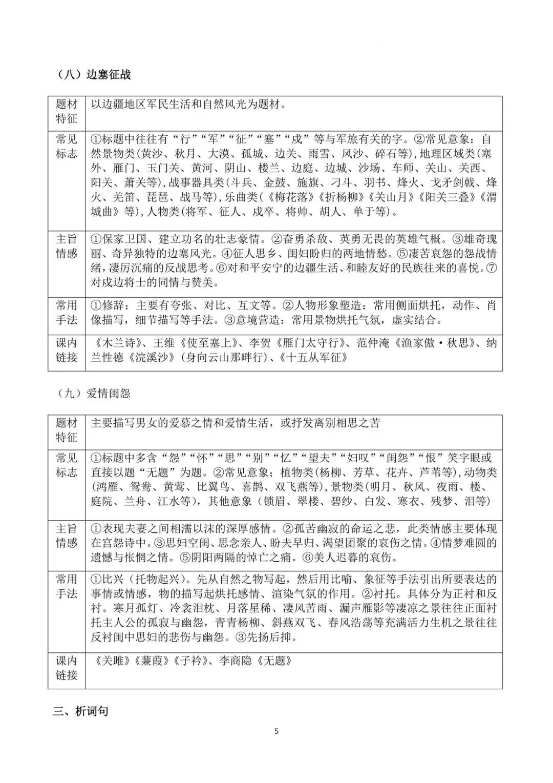 中考古诗词赏析考点精讲精练 第5张