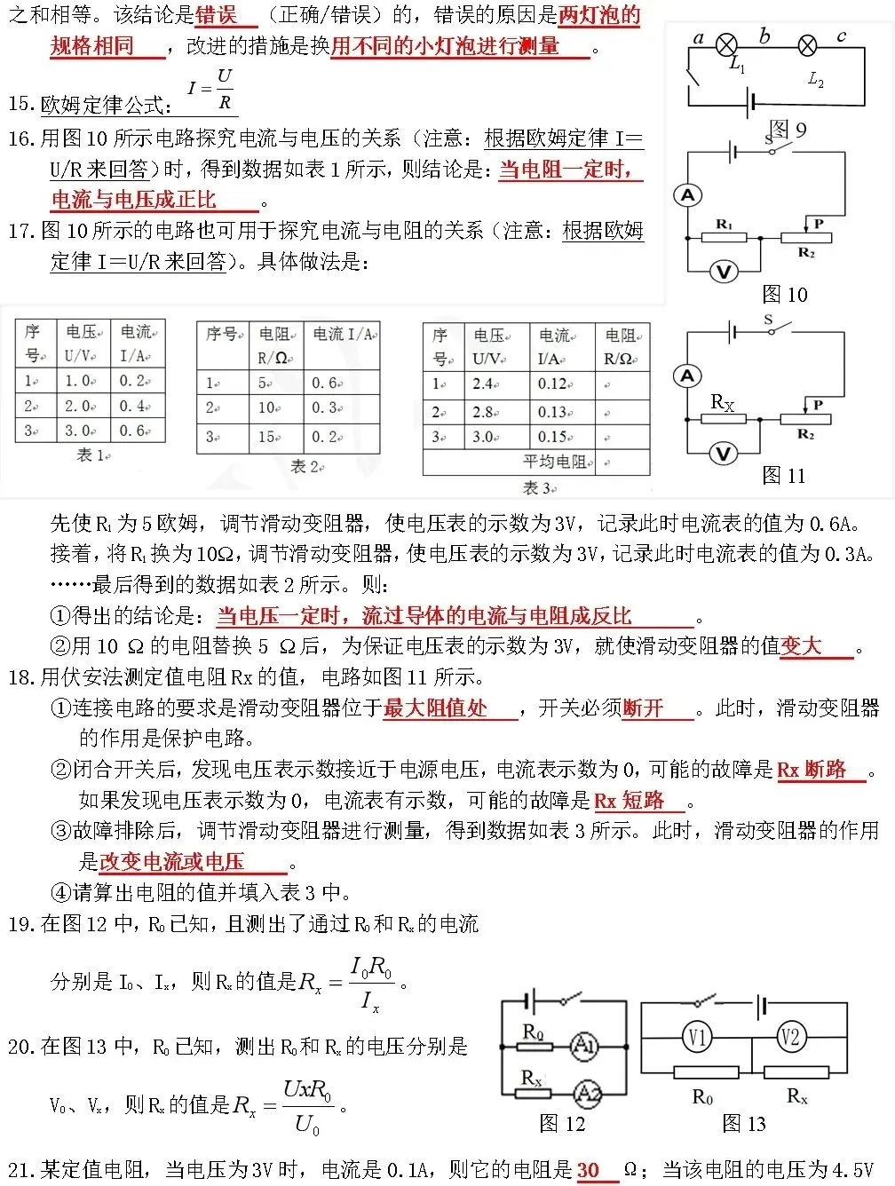 中考必备物理基础知识填空精编,记好背熟 第27张