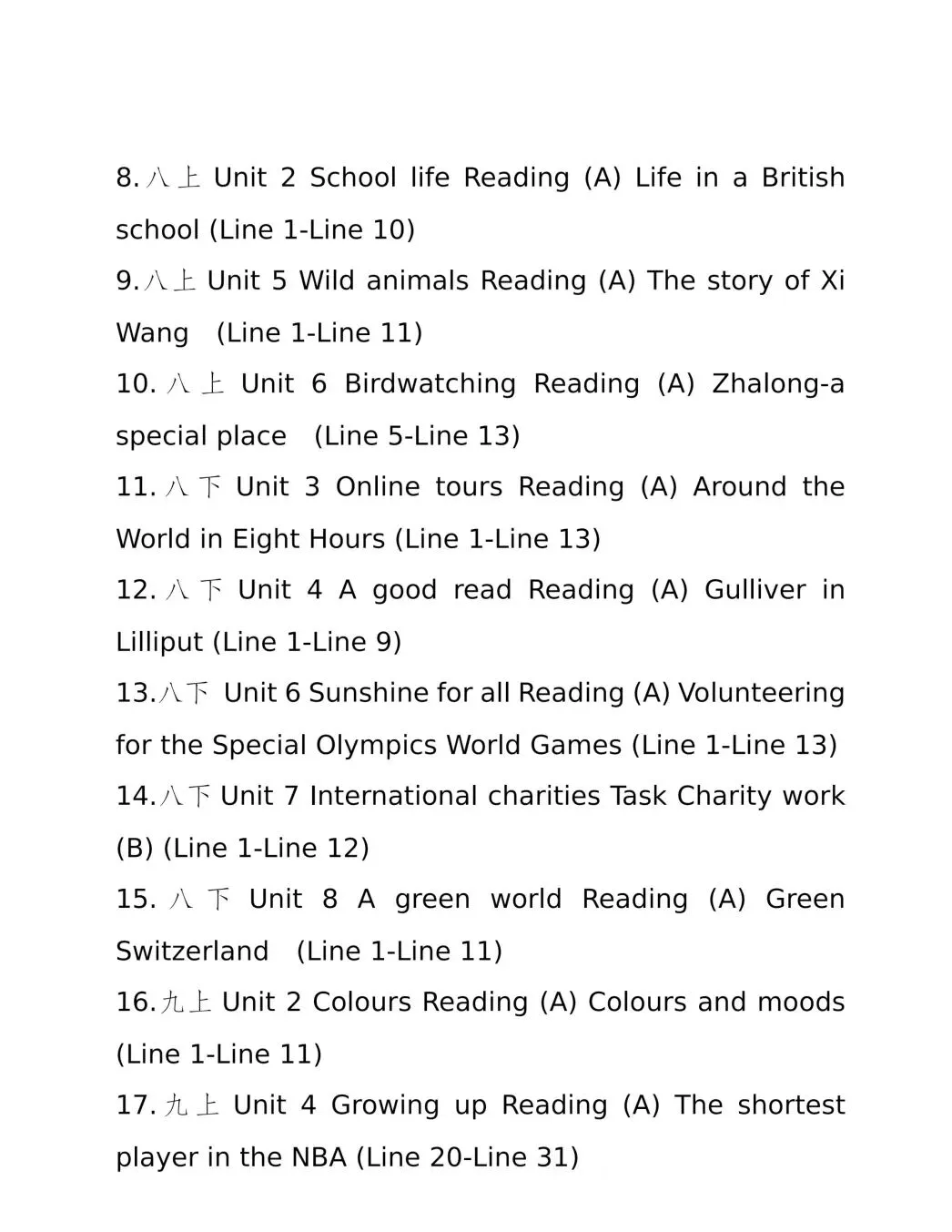 备战2026中考 江苏省初中英语听力口语自动化考试指引 朗读短文24篇和话题简述12篇 参考文本和录音 (汇总) 第9张