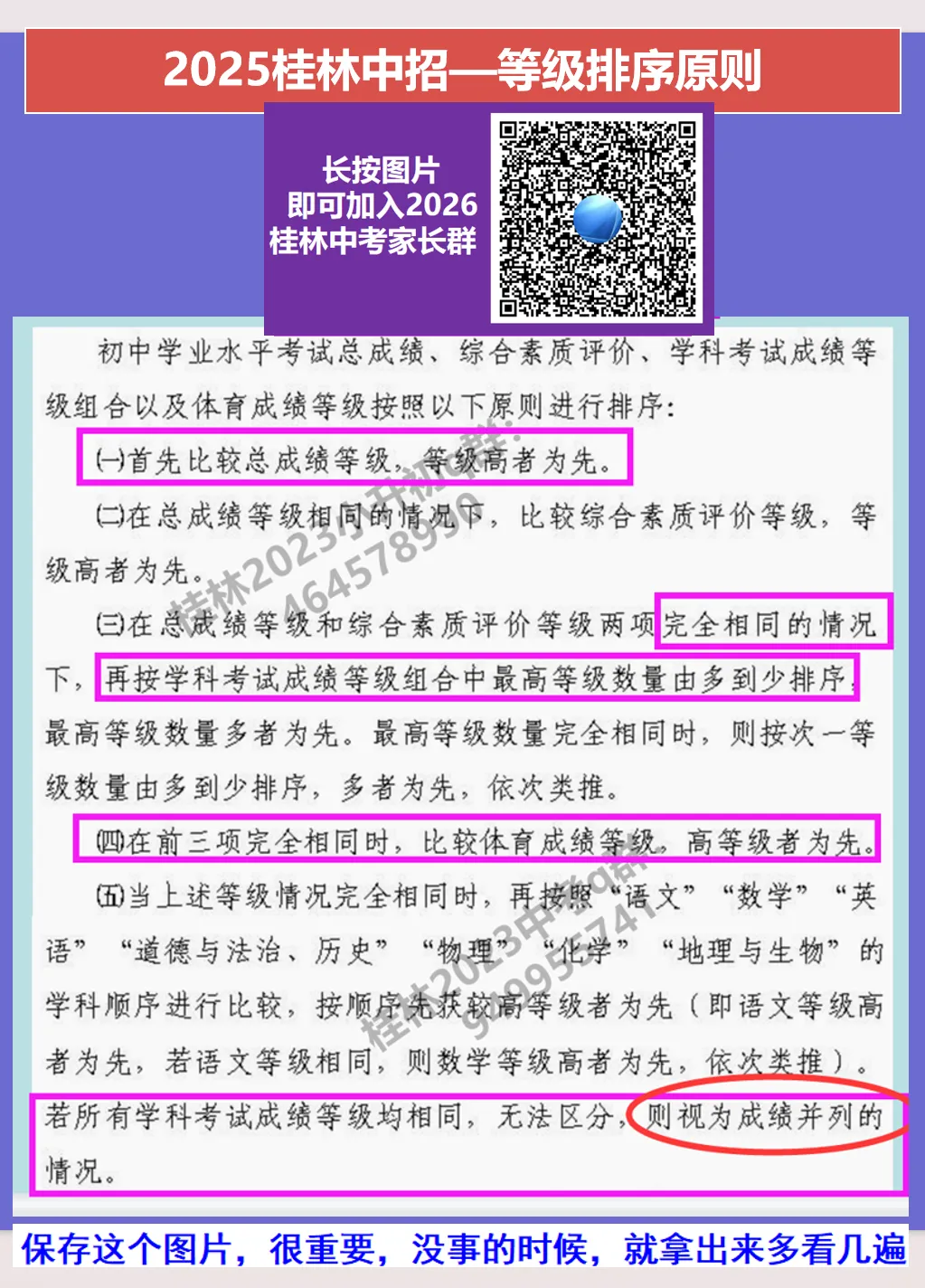 【26中考家长要收藏】桂林25中招:3个录取时段,最低录取成绩+一些经常用到的图片! 第2张