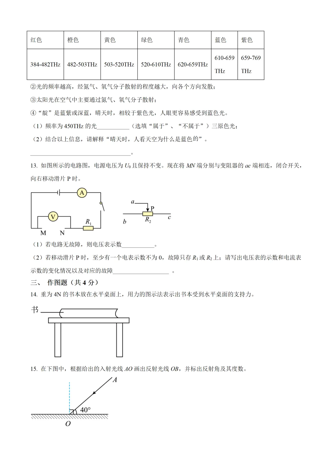 上海市2025年中考物理试卷(免费领) 第3张