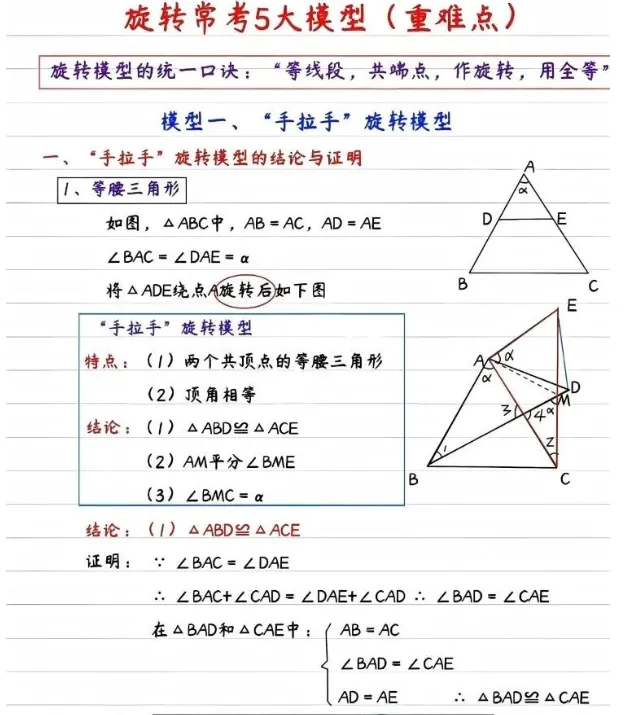 中考数学旋转常考5大模型 第1张