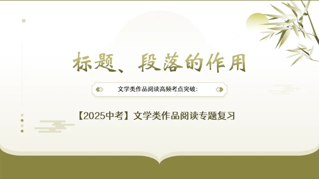 2026年中考文学类作品阅读专题复习:标题和段落的作用ppt 第2张