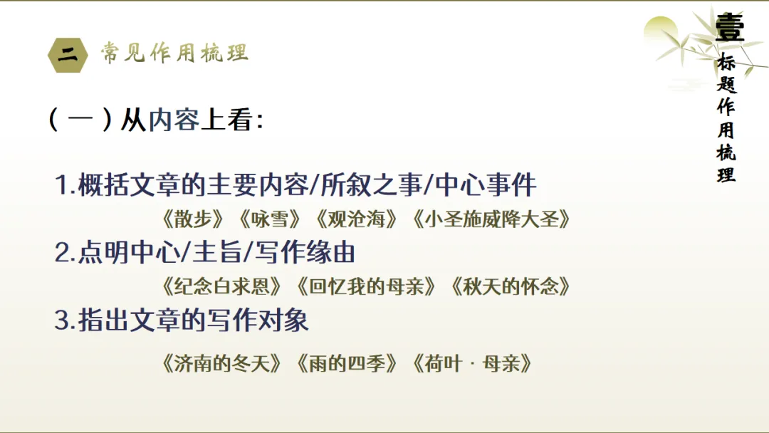 2026年中考文学类作品阅读专题复习:标题和段落的作用ppt 第6张