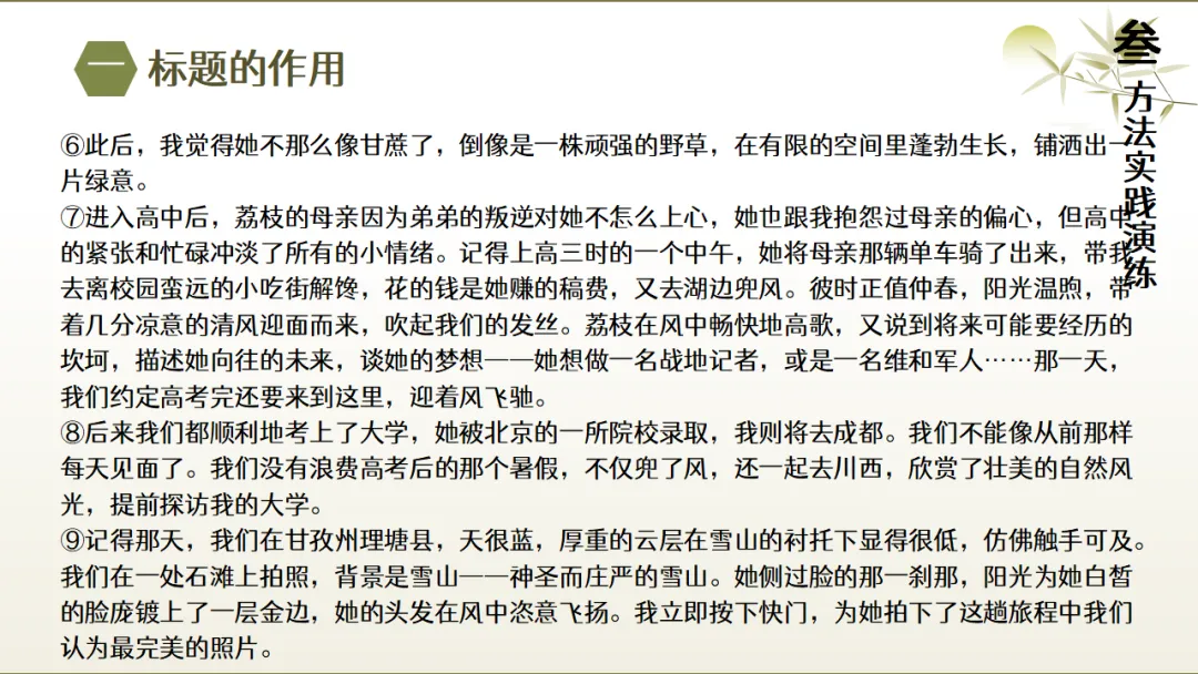 2026年中考文学类作品阅读专题复习:标题和段落的作用ppt 第17张