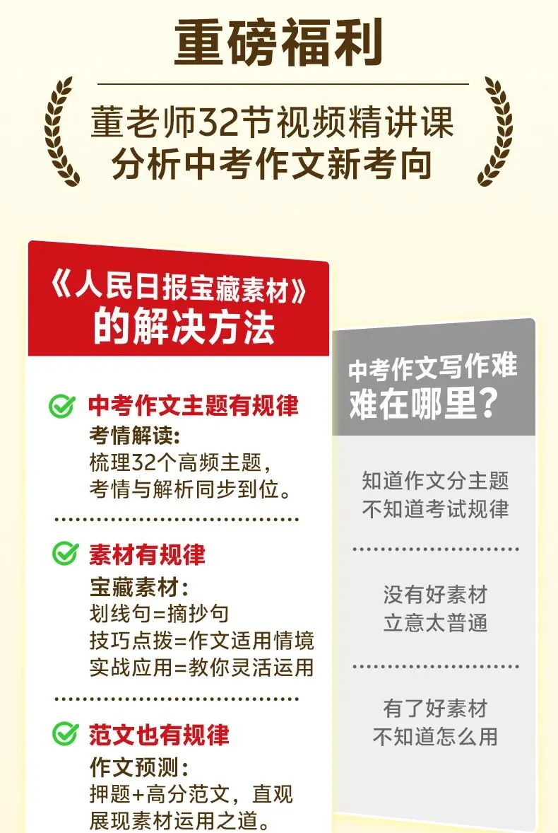 [官方正版]人民日报备战2026中考作文:精选热点深度立意.一材多用 第5张