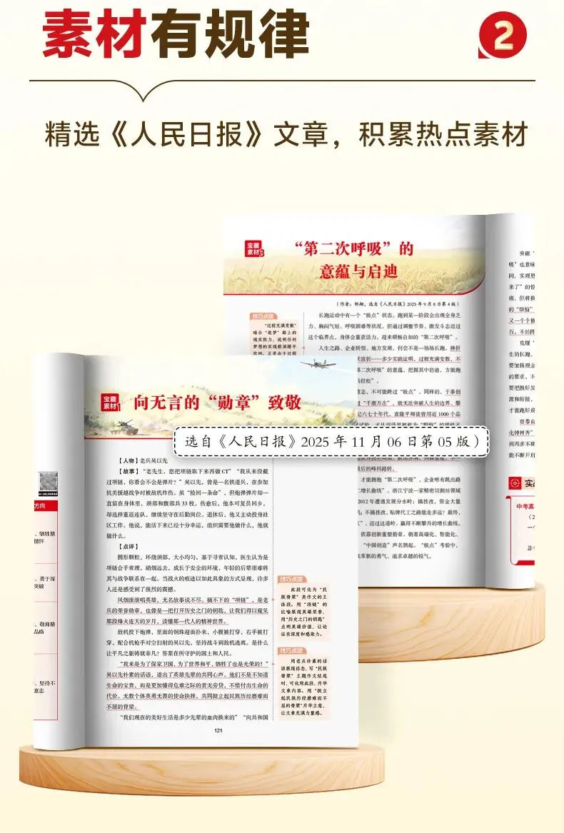 [官方正版]人民日报备战2026中考作文:精选热点深度立意.一材多用 第8张