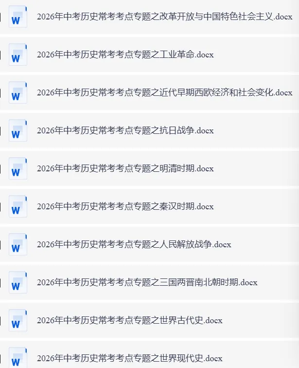 2026中考初中全科 语文、数学、英语、道法历史、物理、化学《常考考点专题》 第6张