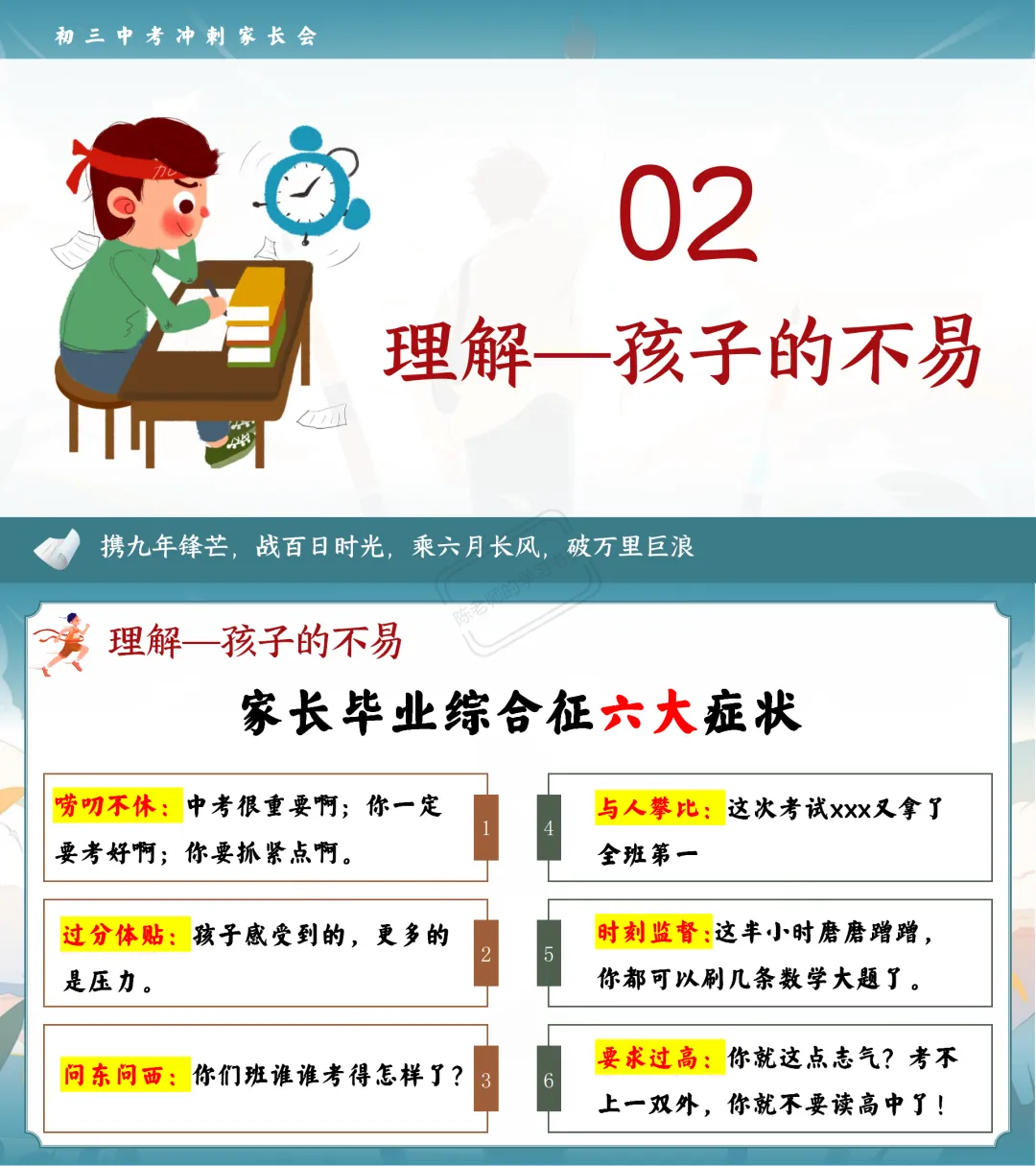 2026初三中考开学家长会PPT+逐字稿|扬帆砺剑,决胜中考 第7张