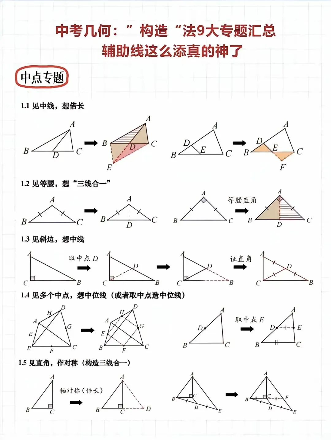 中考几何:辅助线 第1张