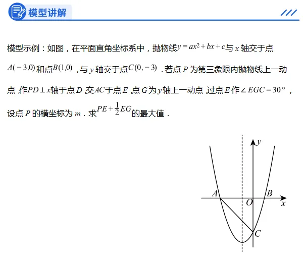 中考压轴解题技巧||二次函数综合之胡不归问题模型(含专项训练10题) 第2张