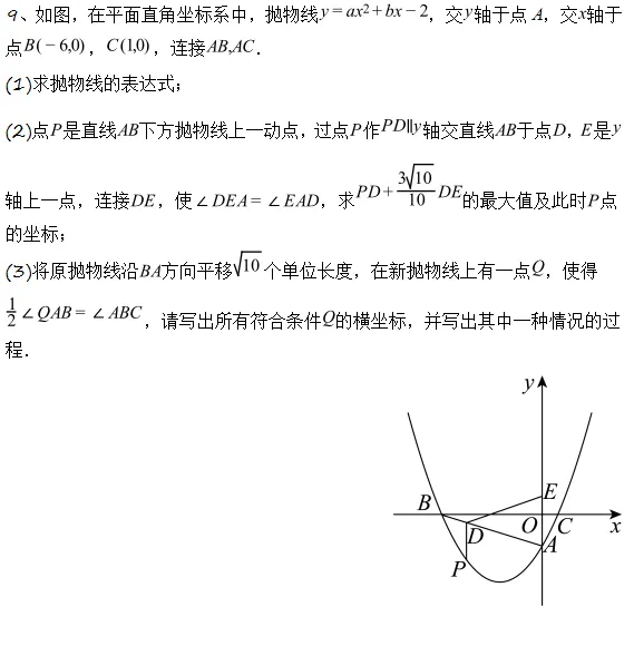 中考压轴解题技巧||二次函数综合之胡不归问题模型(含专项训练10题) 第14张