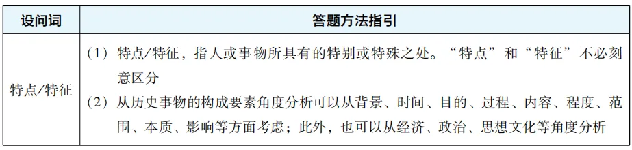 【中考历史】非选择题题型解读,题型二:特点、特征类 第2张