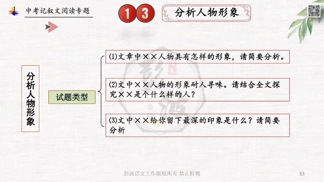 【中考专项复习课件】记叙文阅读-思维导图(全)帮助学生自主复习 第37张