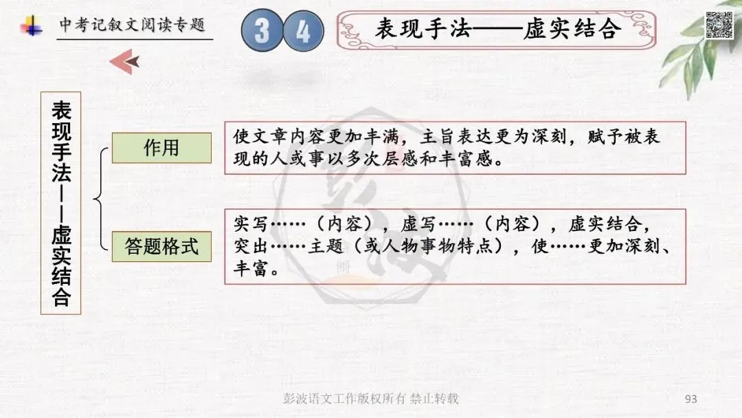 【中考专项复习课件】记叙文阅读-思维导图(全)帮助学生自主复习 第97张