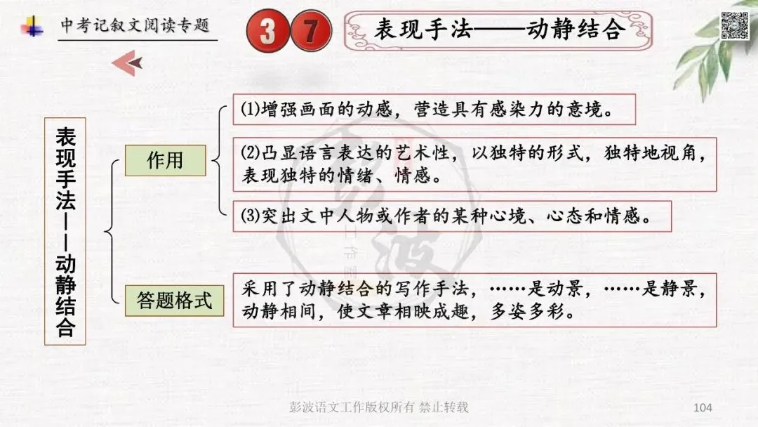 【中考专项复习课件】记叙文阅读-思维导图(全)帮助学生自主复习 第108张