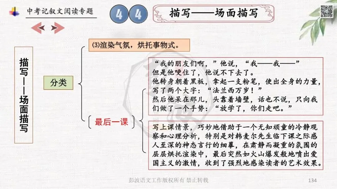 【中考专项复习课件】记叙文阅读-思维导图(全)帮助学生自主复习 第138张