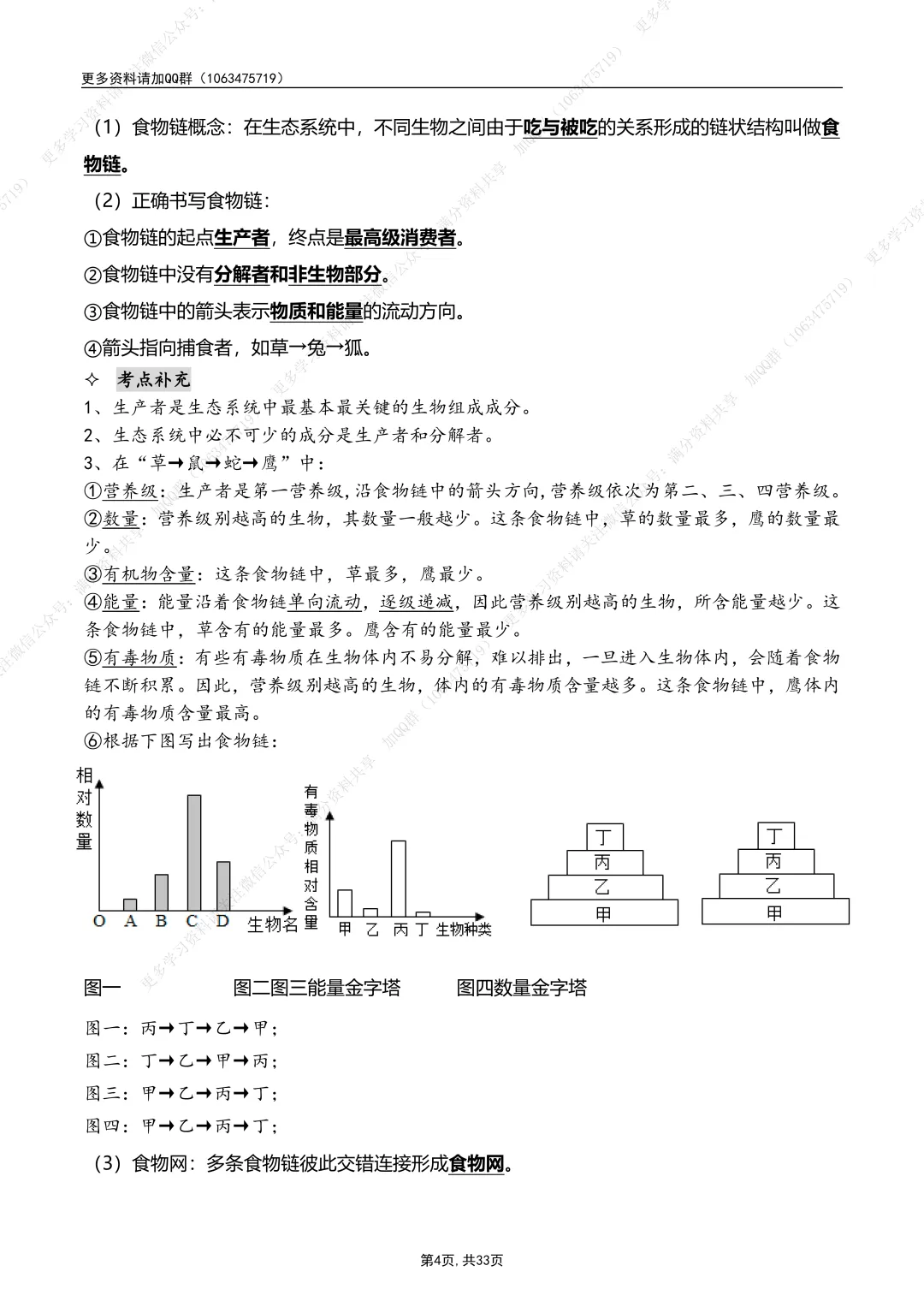 【初中生物】七上-备战2026年中考生物核心考点必背知识清单,电子版可打印 第5张