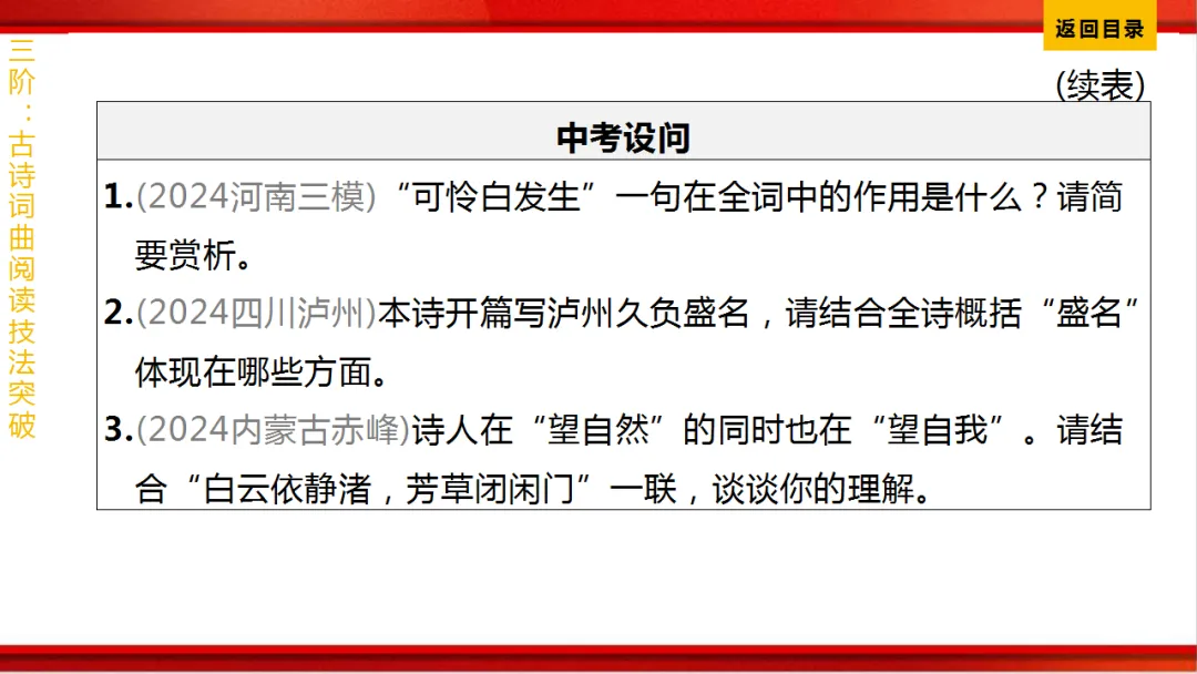 2026年中考语文第一轮复习 专题八《古诗词曲鉴赏》ppt 第377张