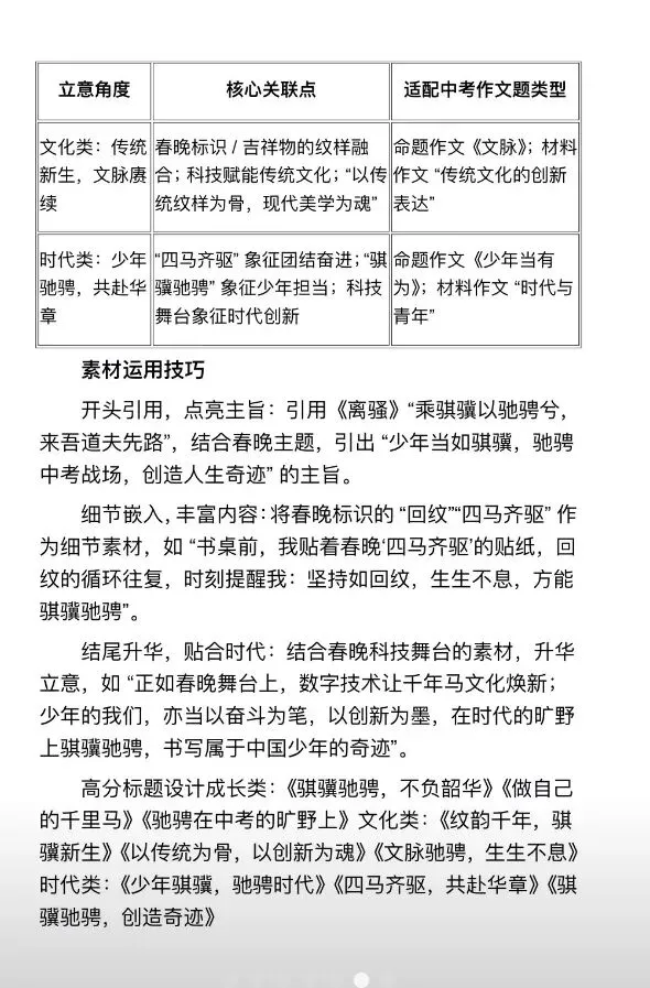 2026春晚藏了多少中考语文素养考点 第7张 2026春晚藏了多少中考语文素养考点 第7张