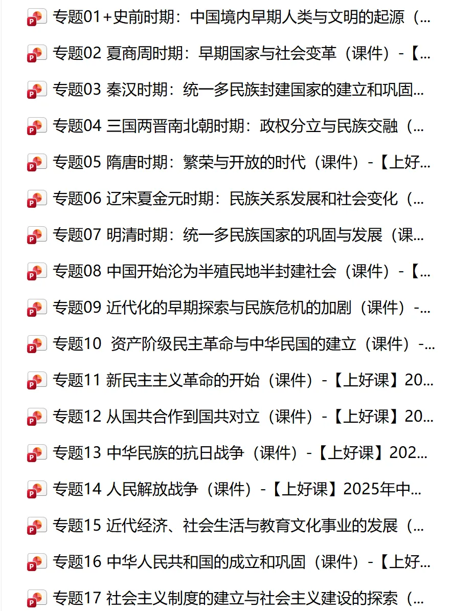 【春节福利】中考历史一轮复习课件+练习 第1张