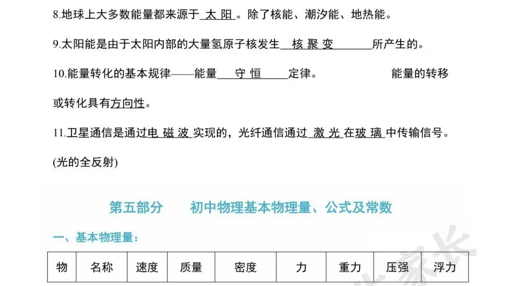 2026中考物理必考知识大纲梳理,初二到初三都能用!(替孩子转发打印) 第31张