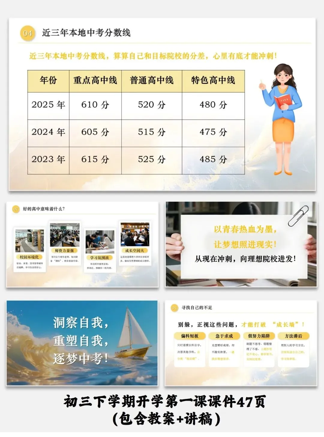 【212-6】逐梦杨帆冲刺中考初三下学期开学第一课课件47页(包含教案+讲稿) 第3张