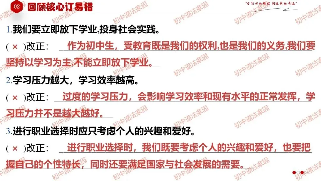 2026年中考道德与法治一轮复习高效培优 专题27 走向未来的少年(九下) 第20张