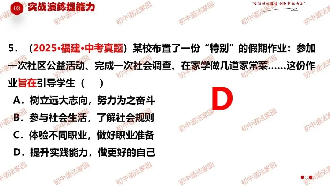 2026年中考道德与法治一轮复习高效培优 专题27 走向未来的少年(九下) 第32张