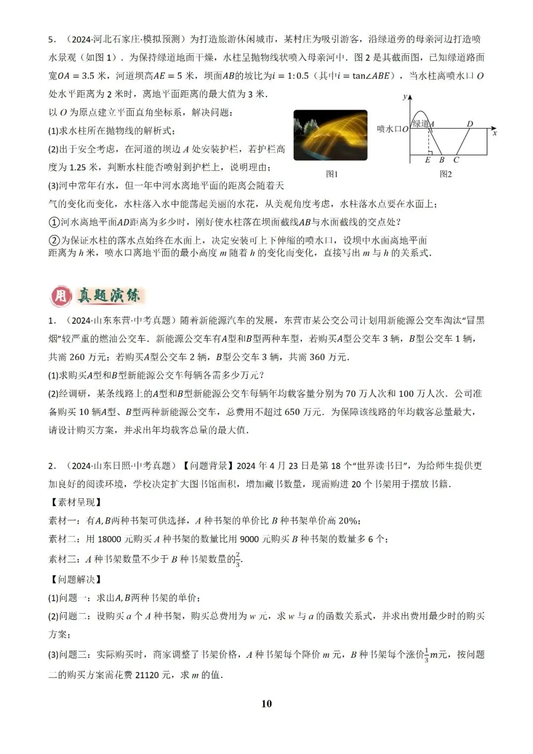 中考数学答题技巧与解题模板构建之函数应用解答题 第10张