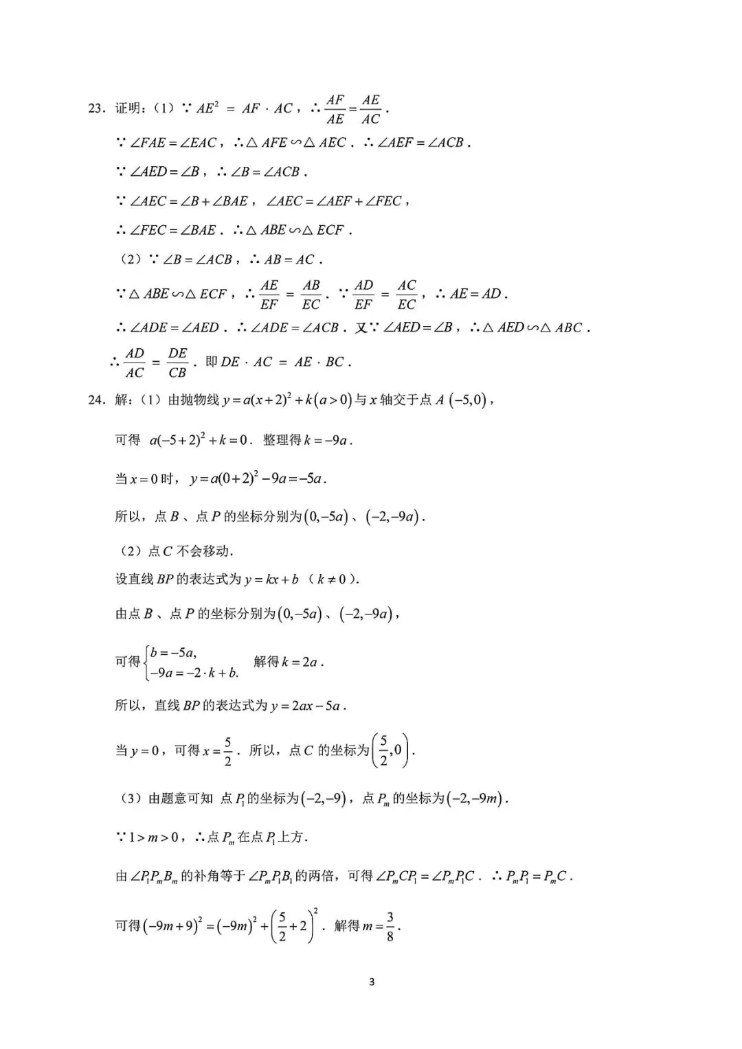 【中考一模】2026届上海市普陀区初三一模数学试卷及答案 第9张