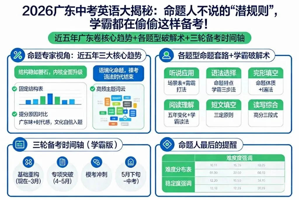 2026广东中考英语大揭秘:命题人不说的“潜规则”,学霸都在偷偷这样备考!(建议收藏) 第2张 2026广东中考英语大揭秘:命题人不说的“潜规则”,学霸都在偷偷这样备考!(建议收藏) 第2张