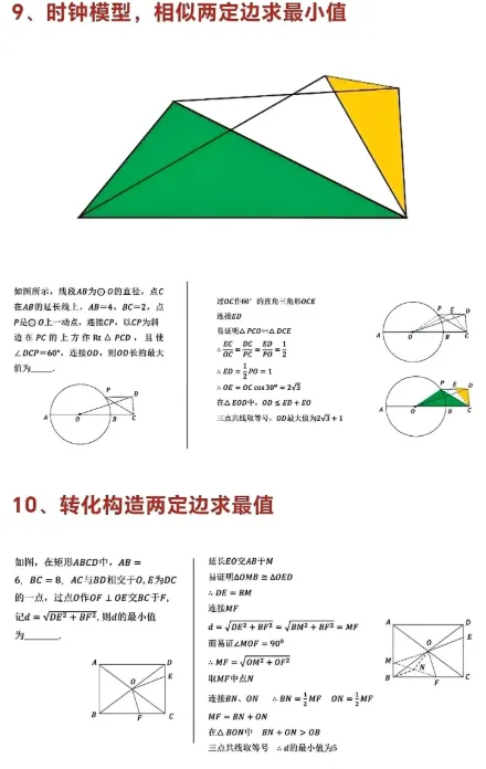 中考数学压轴!19大最值模型汇总 第10张