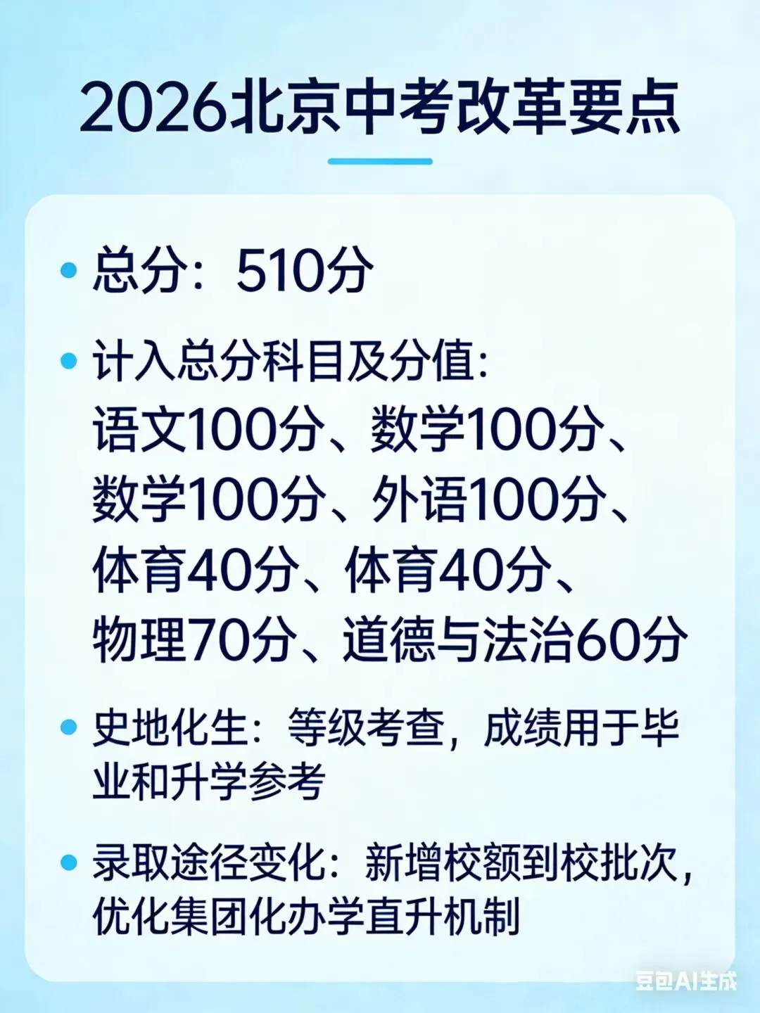 2026年北京中考改革最新规定 第1张