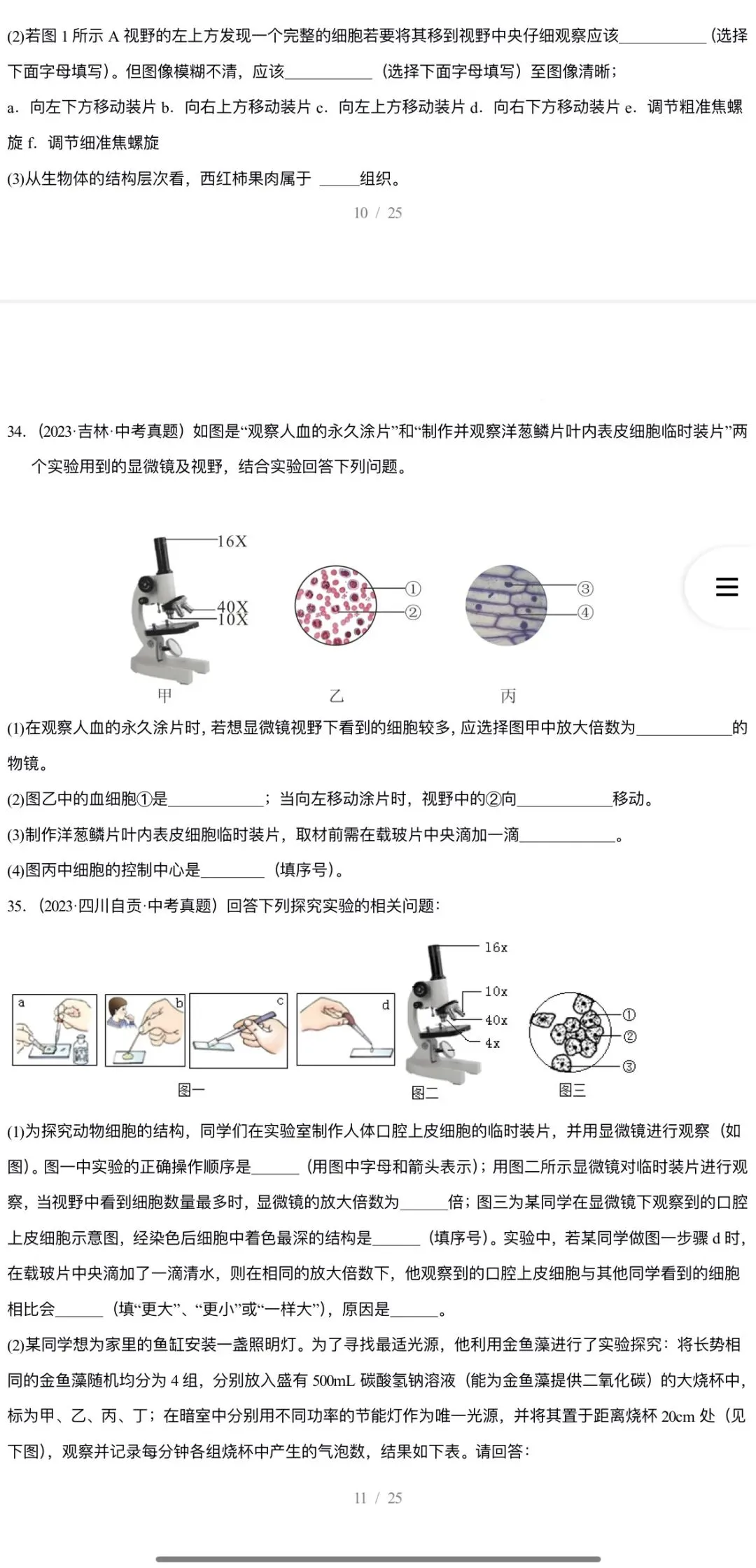 2026年中考生物:三年(2023-2025)中考真题分类汇编15个专题含答案详解(全国通用)完整word版文档可下载打印 第13张