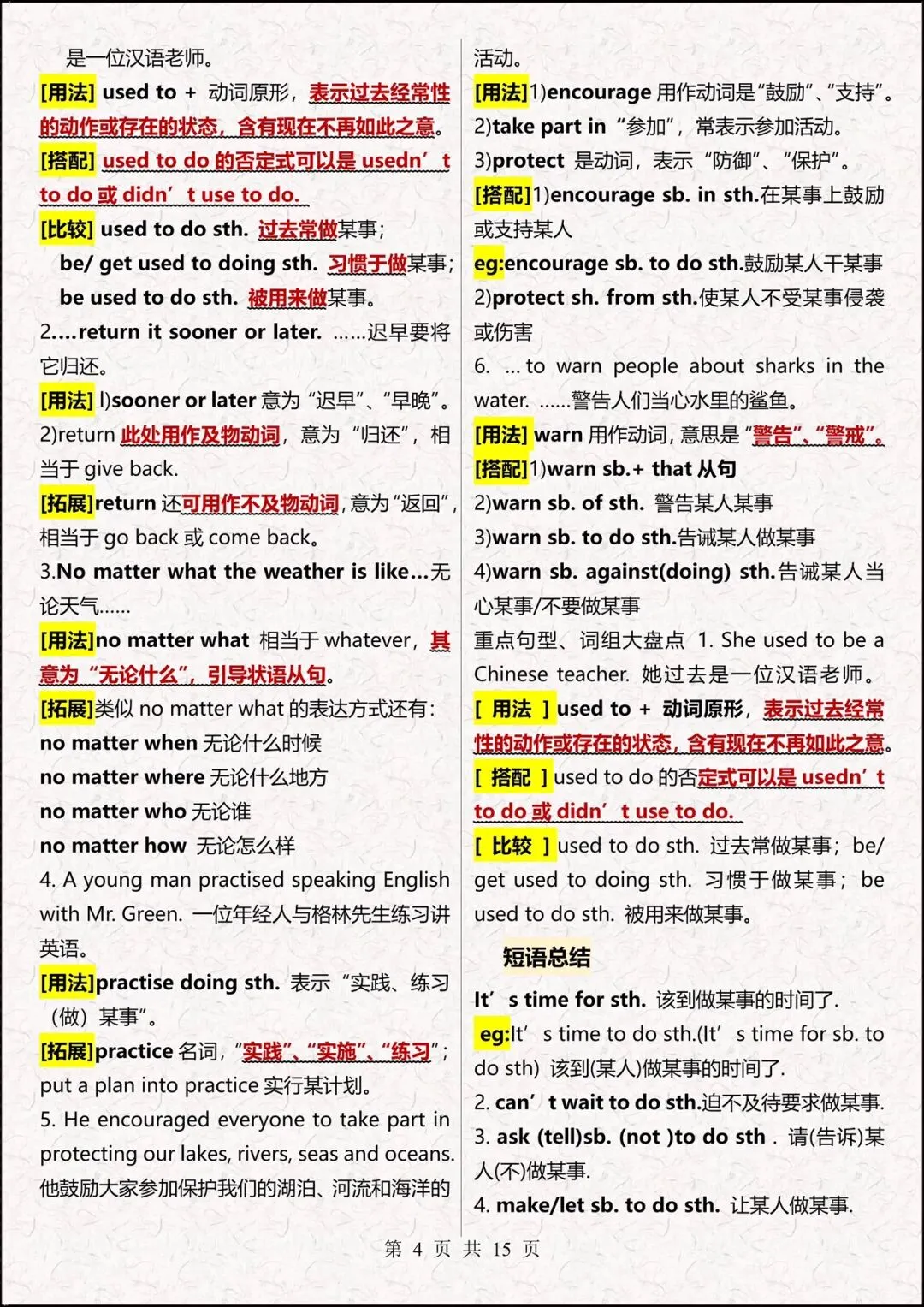 【中考必背】2026春新人教版初中《英语》3年语法汇总(共15页)+1600个核心词汇,完整电子版可打印下载! 第5张