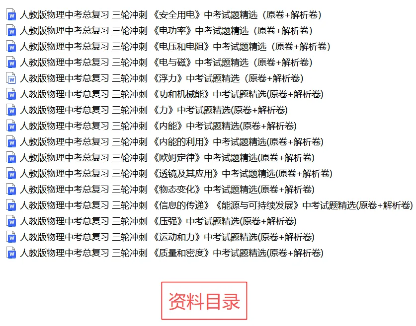 中考物理三轮总复习真题汇编-CW003 第3张