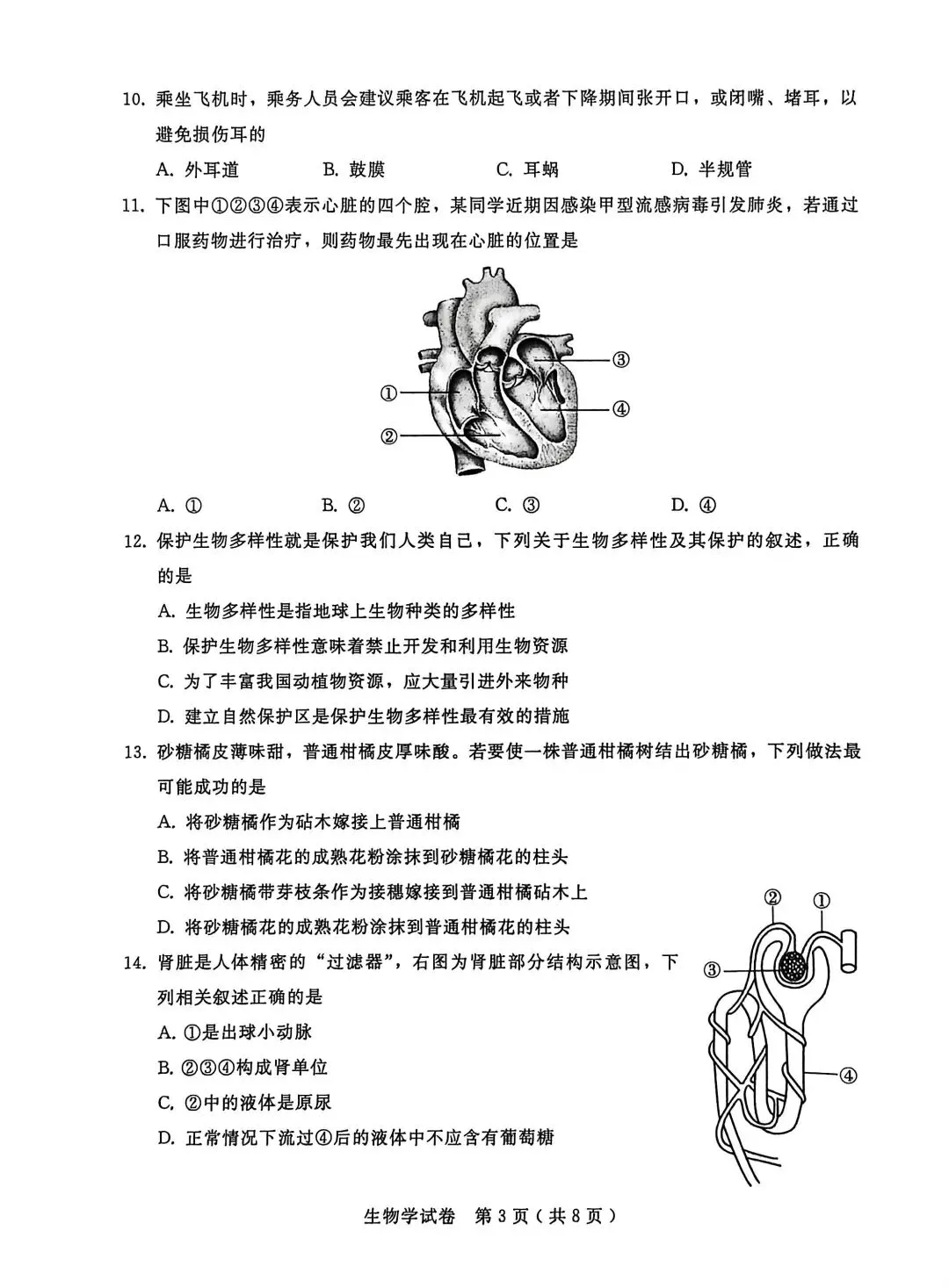 2025年河北中考生物模拟卷 第3张