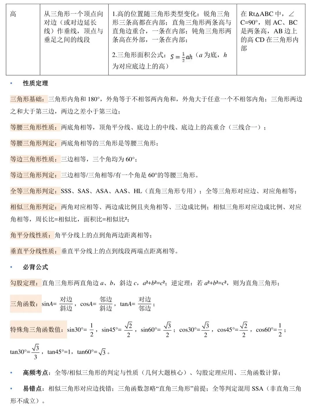 2026中考数学最基础、不能丢分的知识 第8张