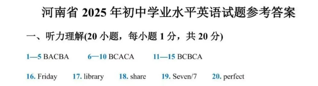 教考反思||2025年河南中考英语听力理解学生答题分析 第13张 教考反思||2025年河南中考英语听力理解学生答题分析 第13张
