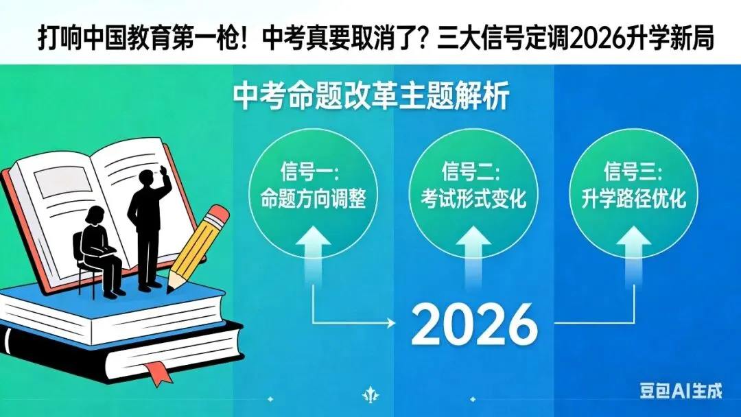 打响中国教育第一枪!中考真要取消了?三大信号定调2026升学新局 第1张 打响中国教育第一枪!中考真要取消了?三大信号定调2026升学新局 第1张