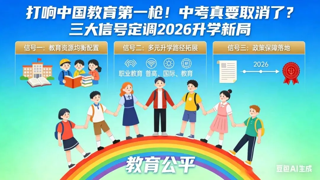 打响中国教育第一枪!中考真要取消了?三大信号定调2026升学新局 第3张 打响中国教育第一枪!中考真要取消了?三大信号定调2026升学新局 第3张