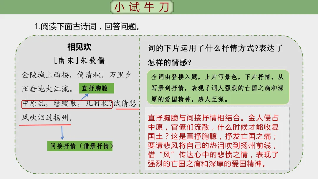 【2026年中考】古诗词专项复习:鉴赏专题7表达技巧--抒情方式(课件) 第19张