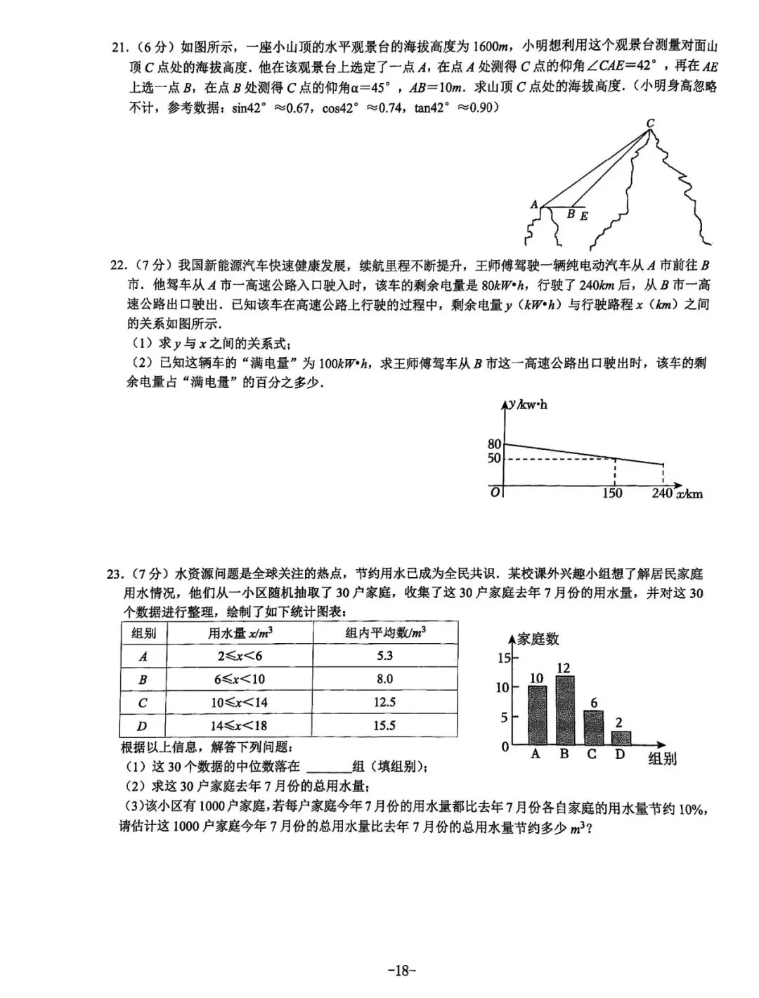 2024年陕西中考数学试卷 第4张