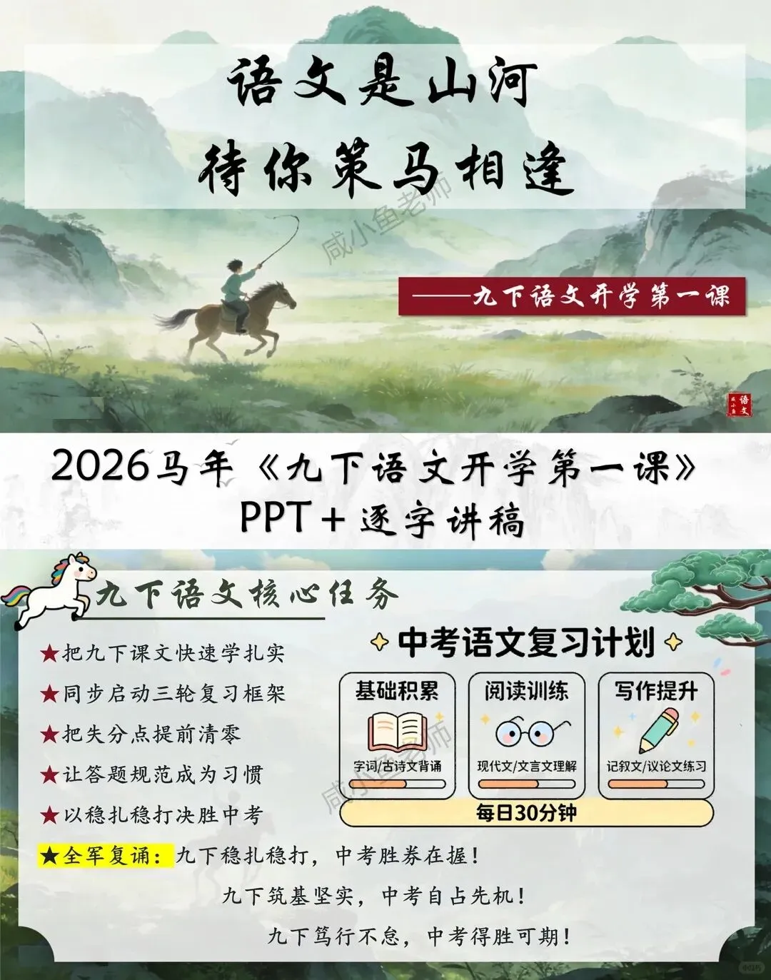 九下语文开学第一课 2026冲刺中考 第1张