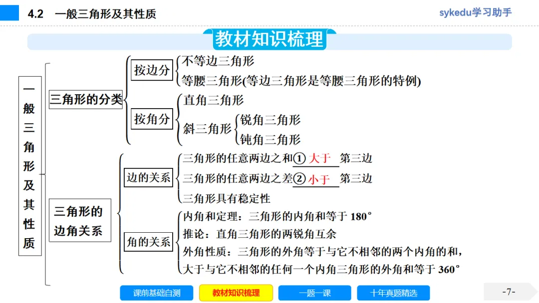 4.2 一般三角形及其性质-初中数学中考-最新中考复习-sykedu学习助手-第一部分 安徽考点探究 第7张 4.2 一般三角形及其性质-初中数学中考-最新中考复习-sykedu学习助手-第一部分 安徽考点探究 第7张
