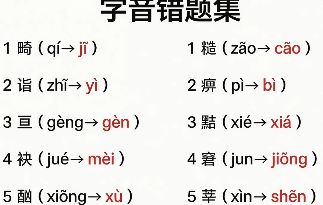 中考语文复习易错集——易错点01 字音(有总结有练习,可直接打印) 第1张