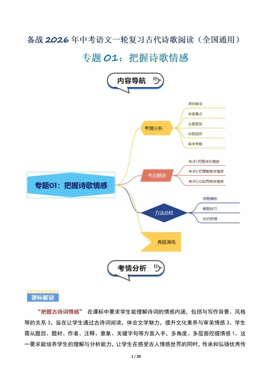 中考语文一轮复习之古诗文专题,包含1️⃣古诗文默写2️⃣诗歌考点讲练3️⃣诗歌专项训练4️⃣文言文考点讲练5️⃣文言文专项训练 第5张