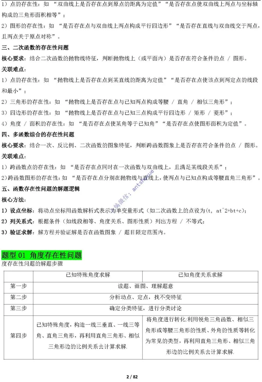 中考满分:函数的存在性问题(4大题型16种必考类型)含word 第2张