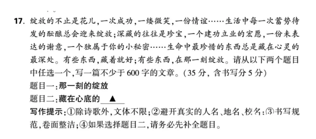山西省近十年中考作文原题回放 第6张